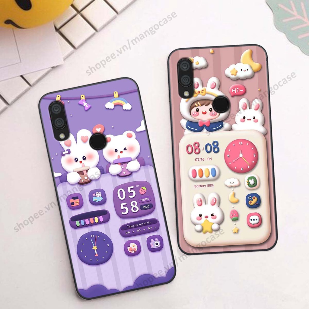 Ốp lưng Xiaomi Redmi 7 hình gấu, thỏ, đồng hồ cute dễ thương