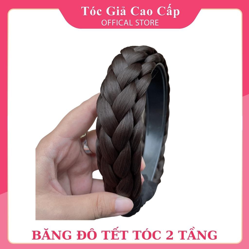 Băng đô tết tóc 2 tầng, 5cm, sợi tơ đẹp, hàng cao cấp