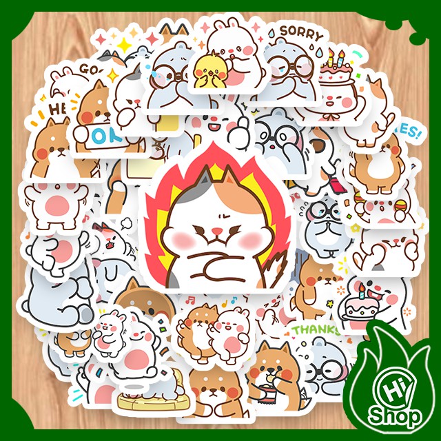 [Bộ 48 Sticker] Hình Dán Sticker TonTon | Dán Nón Bảo Hiểm, Điện Thoại, Laptop, Bình Nước