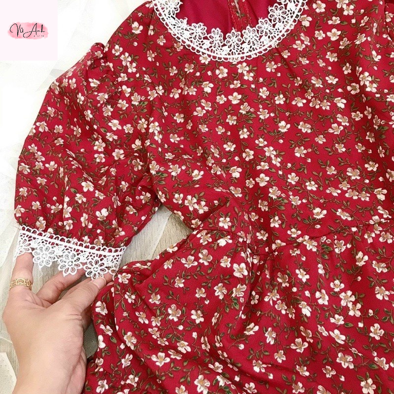 Váy bầu , đầm bầu thiết kế Hoa Nhí Đẹp Cổ Ren Mùa Hè Dự Tiệc Đi Chơi Công Sở chất liệu cao cấp