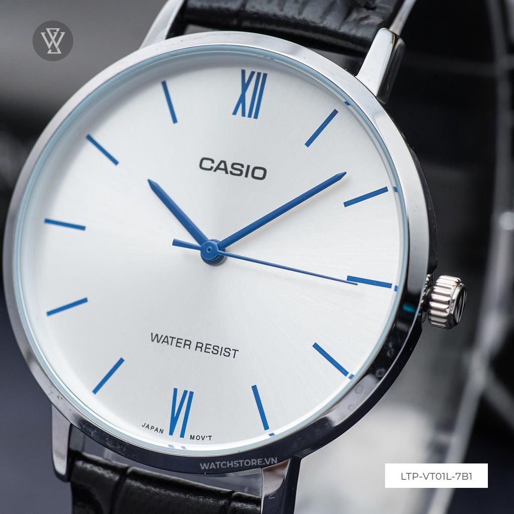 Đồng Hồ Quartz Nữ Casio WATCHSTORE LTP-VT01L-7B1UDF Thiết Kế Mặt Kính Khoáng 34mm, Dây Da Và Vỏ Thép Không Gỉ