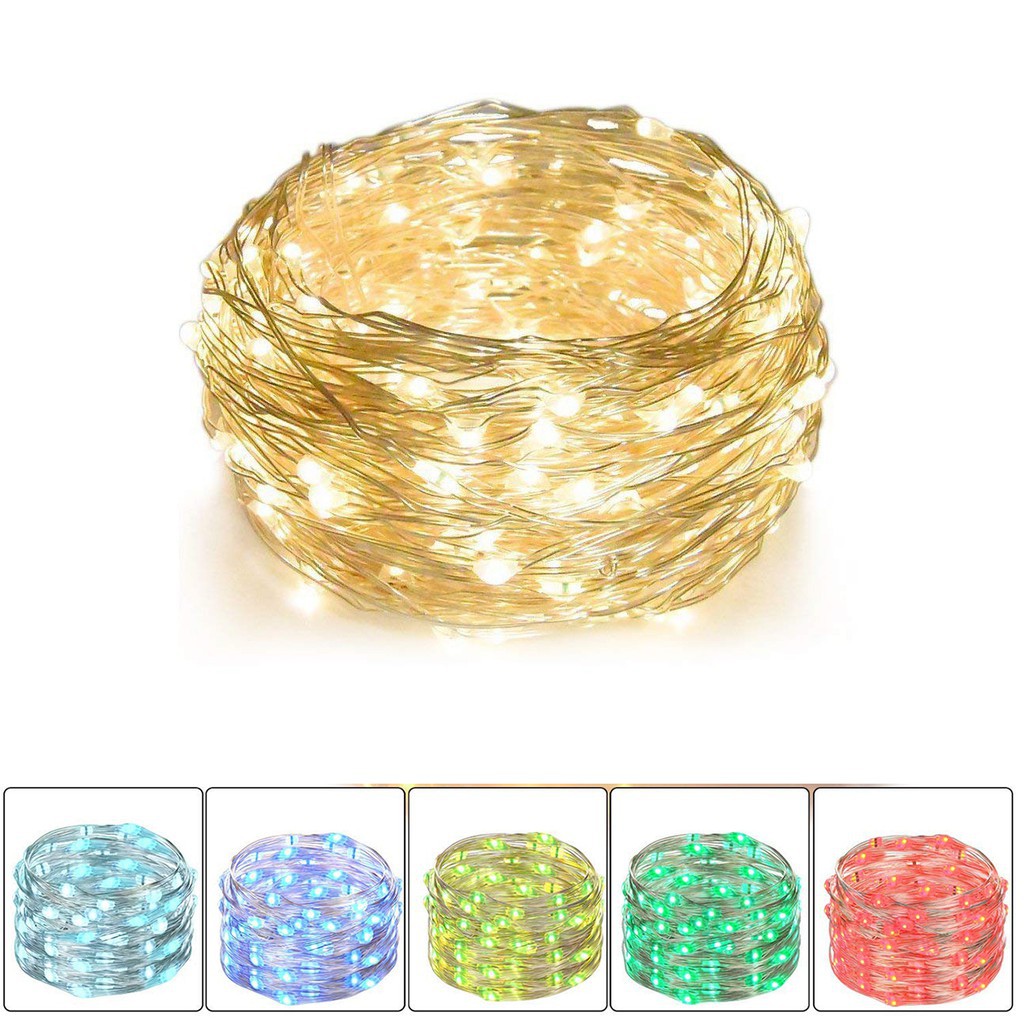 (Free battery) 10M 100LEDs Battery Mini LED Copper Wire String Fairy Lights Waterproof