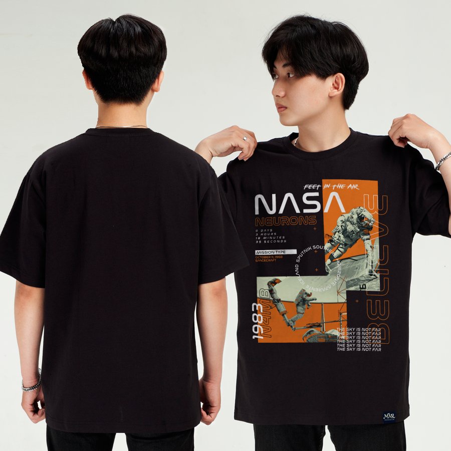 Áo thun unisex phi hàng gia nasa áo phông Mỹ form rộng nam nữ local brand MVR KK40152