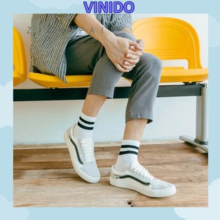Tất cổ cao Vinido kẻ ngang phong cách hàn quốc cao cấp rẻ TK01