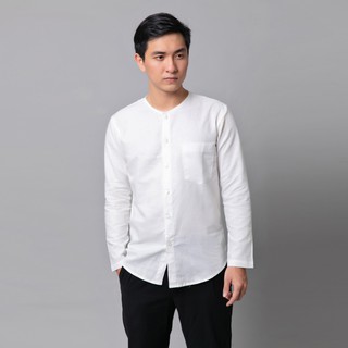 Áo Sơ Mi Đũi Nam Dài Tay Cổ Tròn ROUGH