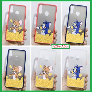 SAMSUNG A20S/ A50/A50s ỐP VIỀN MÀU LƯNG NHÁM HÌNH TOM - JERRY
