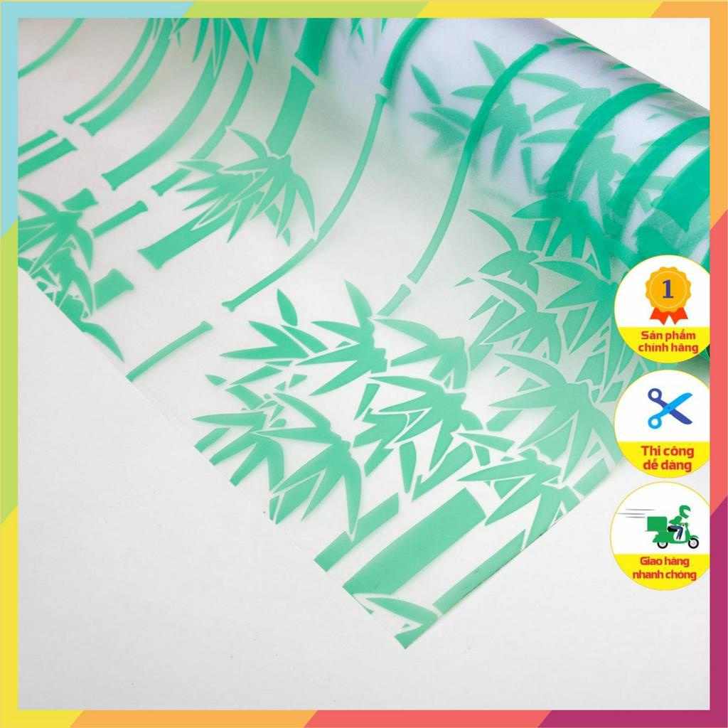 Decal dán kính trúc xanh, khổ ngang 0.9m, chống nhìn trộm, giảm ánh sáng, tăng tính thẩm mỹ