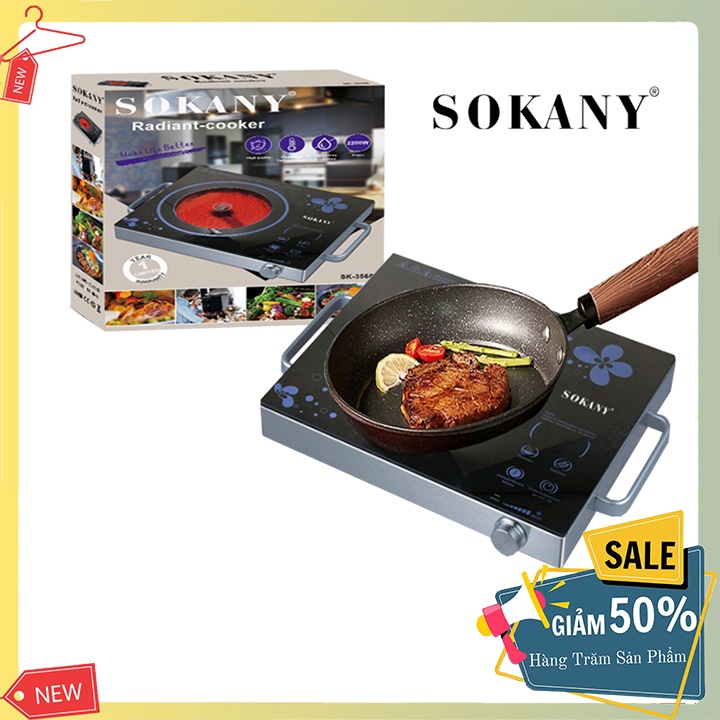 Bếp Điện Hồng Ngoại Cao Cấp SOKANY 2200W - Mặt Kính Chịu Nhiệt Chống Trầy - Không Kén Nồi