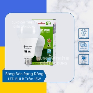 Bóng Đèn Rạng Đông LED BULB Tròn 15W Đui Xoắn, Khả Năng Chịu Nhiệt Tốt, Tiết Kiệm Điện Năng