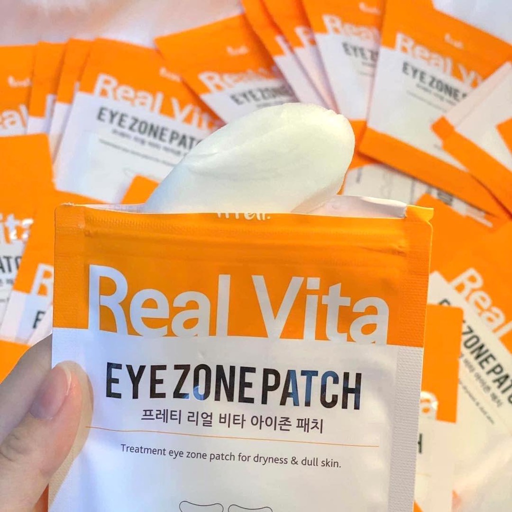 Mặt Nạ Mắt Real Vita Eye Zone Patch Hàn Quốc 30 Miếng Mặt Nạ Vitamin Cấp Ẩm Giảm Thâm Vùng Mắt