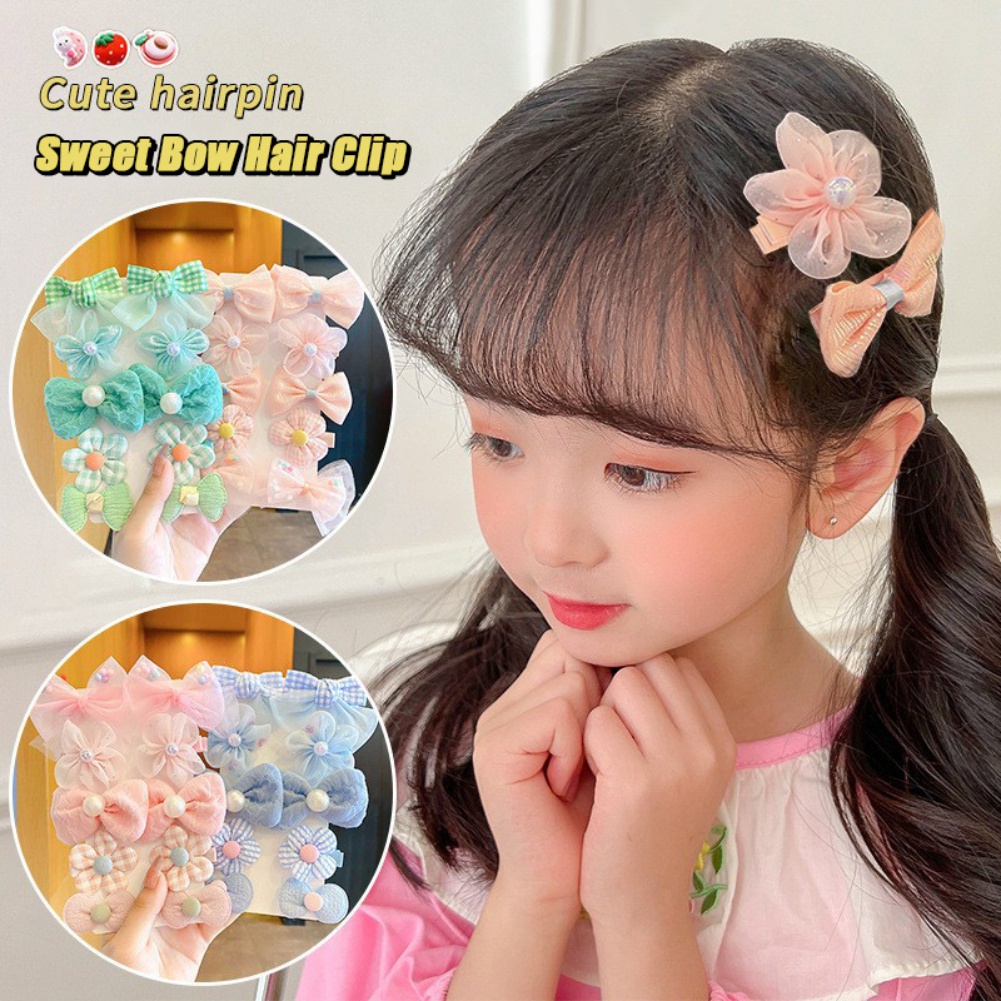 Set 10 Kẹp Tóc Nơ Dễ Thương Cho Bé Gái