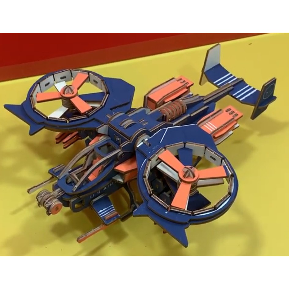 Đồ chơi lắp ráp 3D gỗ Birkeetoys mô hình máy bay bọ cạp- cắt laser