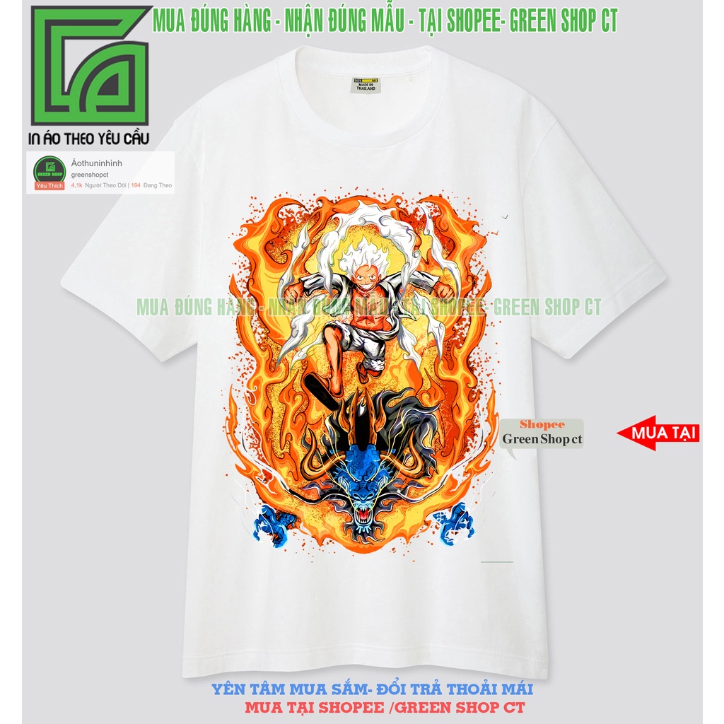 Áo Thun Đen Trắng One Piece Luffy JOY BOY Gear 5  S382