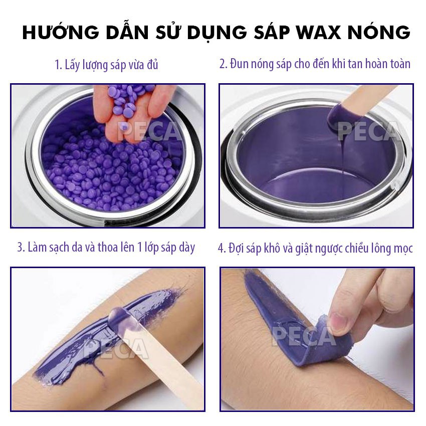 Sáp Wax Nóng Hard Wax Beans Dạng Hạt Đậu (300g) Tặng Que Gỗ Sạch Lông, Tay, Chân, Nách, Bikini, Ria Mép Chính Hãng