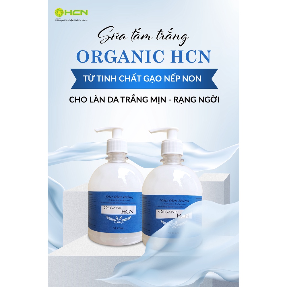 Sữa tắm trắng Organic HCN làm sạch da, loại bỏ tế bào chết trên da