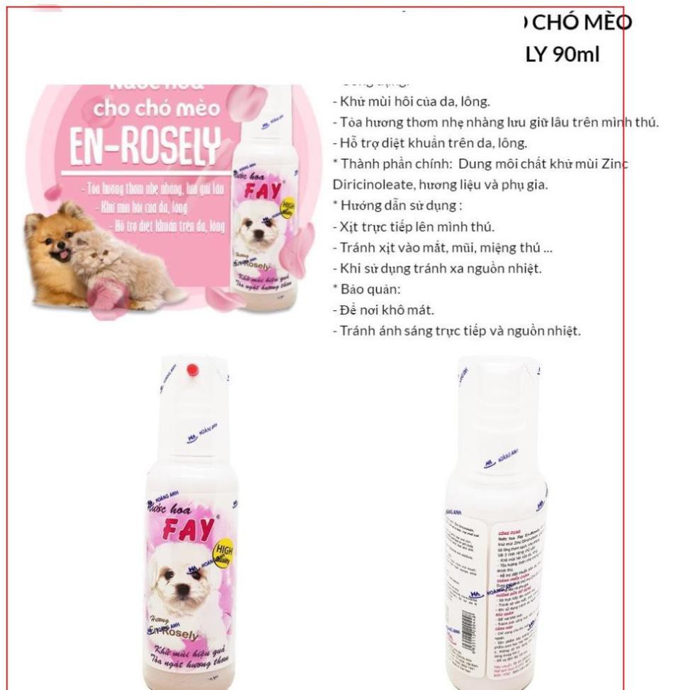 GV-  Hanpet.HCM Nước hoa chó mèo 90ml (2 loại) Nước hoa Fay CoolCheery En-Rosely cho thú cưng