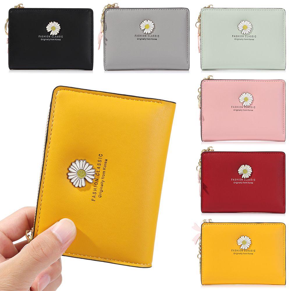 Ví Đựng Tiền Xu Có Khóa Kéo Họa Tiết Hoa Cúc Xinh Xắn