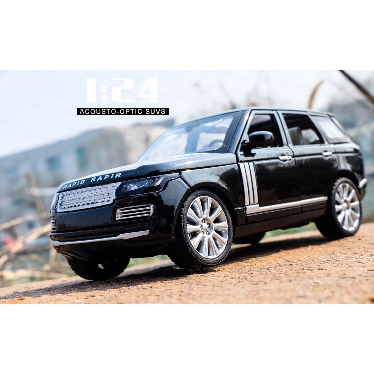 Xe mô hình tĩnh Land Rover tỉ lệ 1:24 khung thép chắc chắn, chi tiết như xe thật màu Đen/ Đỏ
