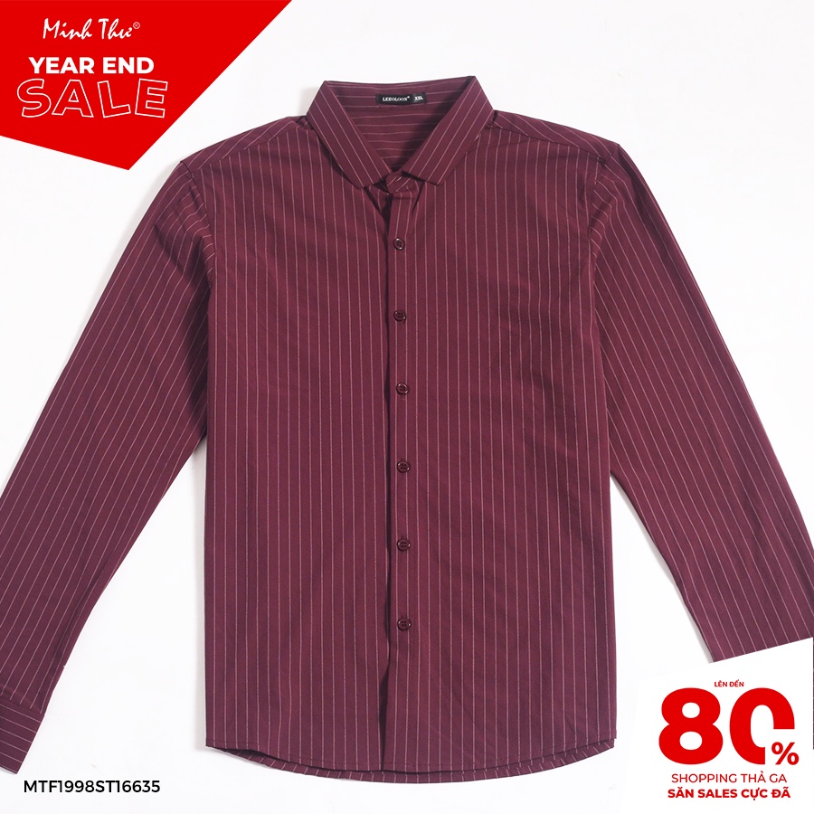 Áo sơ mi tay dài sọc đứng nhỏ ST16635