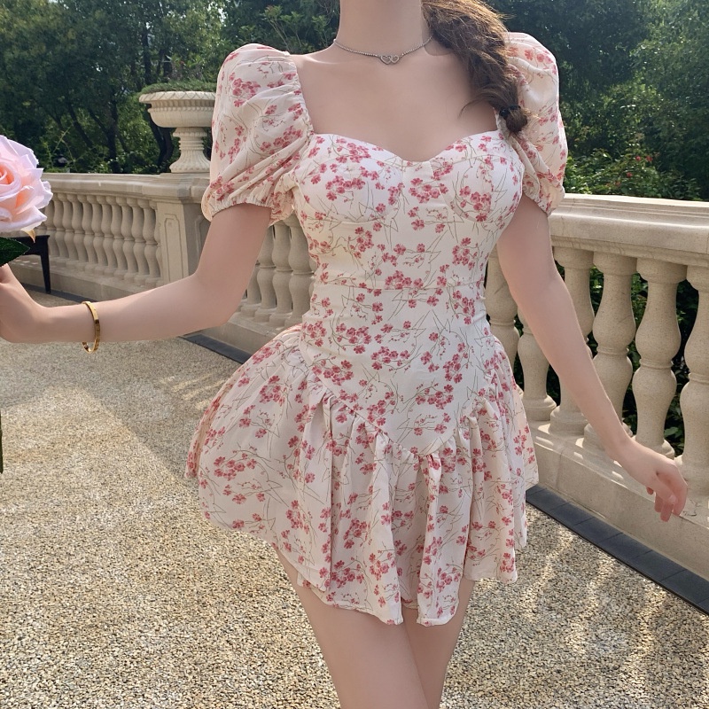 Váy hoa hồng nhí nữ dự tiệc dạo phố chụp ảnh Kawaii Mise