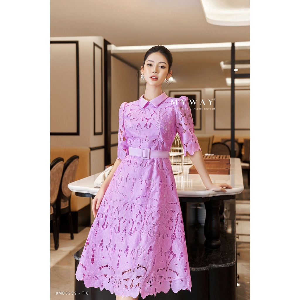 Đầm Ren Nữ Công Sở MY WAY Dáng A Tặng Đai Sang Trọng 8MD0259
