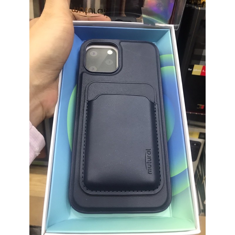Ốp lưng da 2 in 1 ( có ví hít sau lưng ) cho iPhone 12 promax - chính hãng Mutural