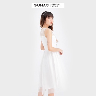 [Mã WABRGUM giảm 10% tối đa 30K đơn 99K] Đầm lưới xòe sát nách GUMAC DB644