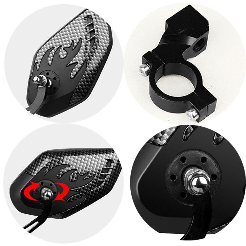 Gương Chiếu Hậu Bằng Nhôm Có Thể Điều Chỉnh Xoay 360 Độ Gắn Tay Lái Xe Đạp Điện