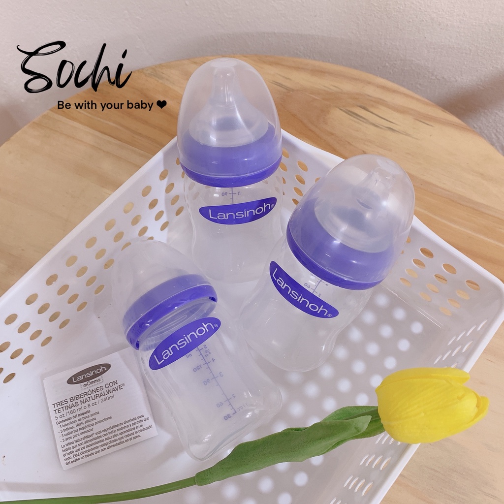 Bình sữa Lansinoh chính hãng dung tích 160ml/240ml