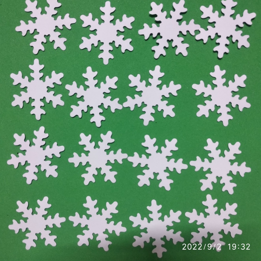 8-35 Bông tuyết 7.5CM, 3.7CM bằng giấy MÀU, hình trang trí mầm non, handmade, giấy màu, thiệp, giáng sinh