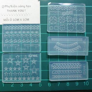 khuôn silicon viền trang trí cho nail - resin