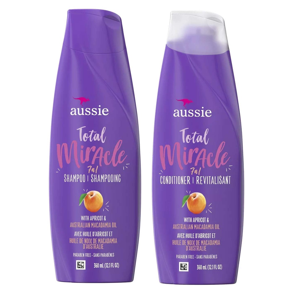 Bill US - Cặp gội xả cho tóc hư tổn Aussie Total Miracle Shampoo 360ml