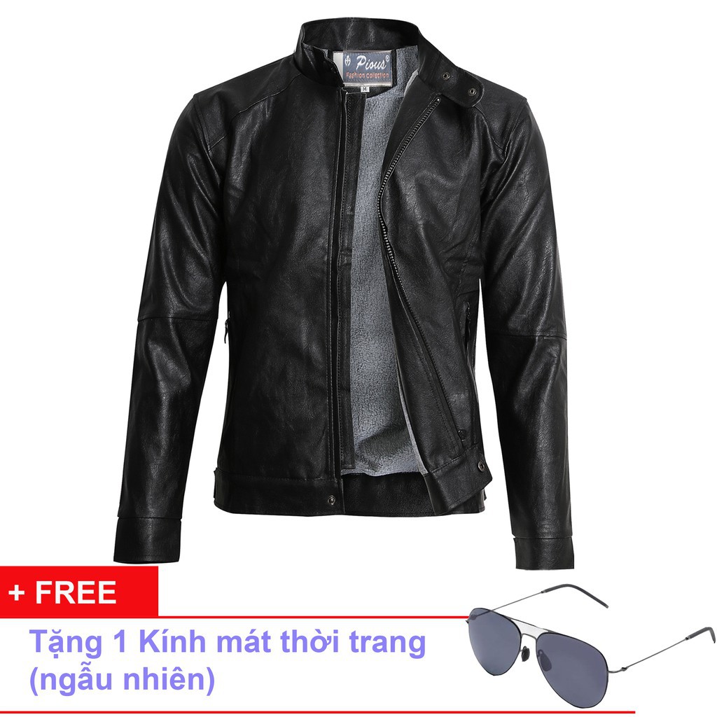 Áo Khoác Da Lót Lông Nam Thời Trang Cao Cấp Pious AD017K + Tặng Kèm Kính hàng VNXK.