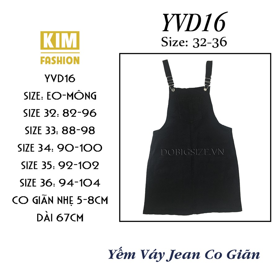 Yếm Váy Kaki Jean Bigsize Co Giãn YVD16 size 32-36