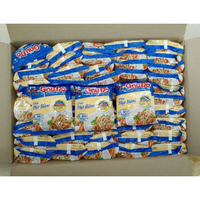 Thùng cháo GẤU ĐỎ thịt bằm 50 gói