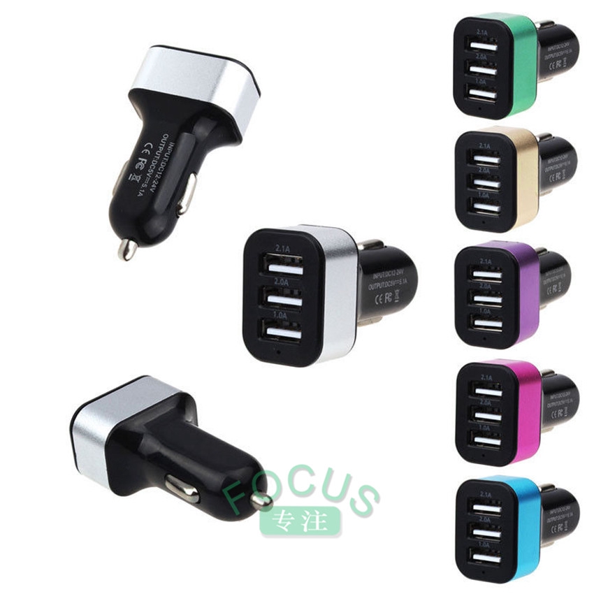 Củ Sạc Trên Ô Tô Dc 12v 24v 3 Cổng Usb Cho Iphone Samsung (Focus)