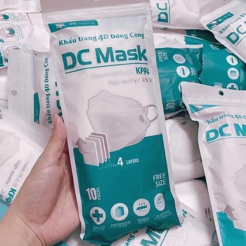 khẩu trang KF94 DC Mask ,4 lớp lọc bụi mịn , kháng khuẩn tuyệt đối