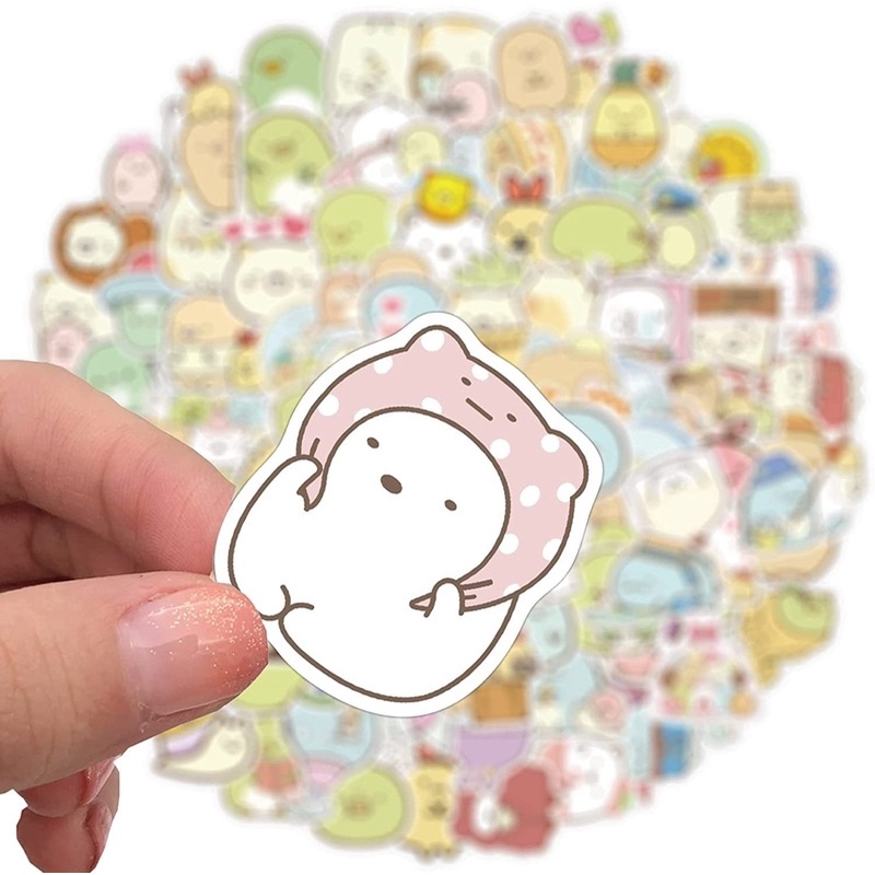 Sticker Sumikko Guashi 30-60 cái ép lụa/Hình dán sumikko Guashi cute