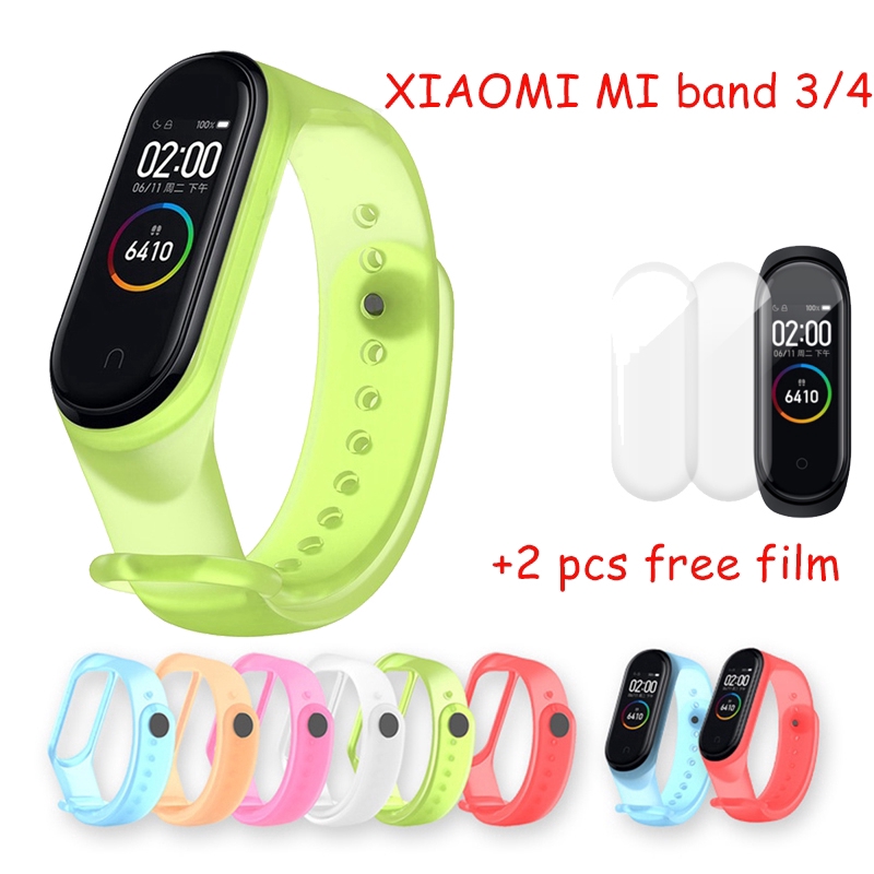 Dây đeo thay thế chất liệu silicon trong suốt chuyên dụng cho Xiaomi Mi Band 4