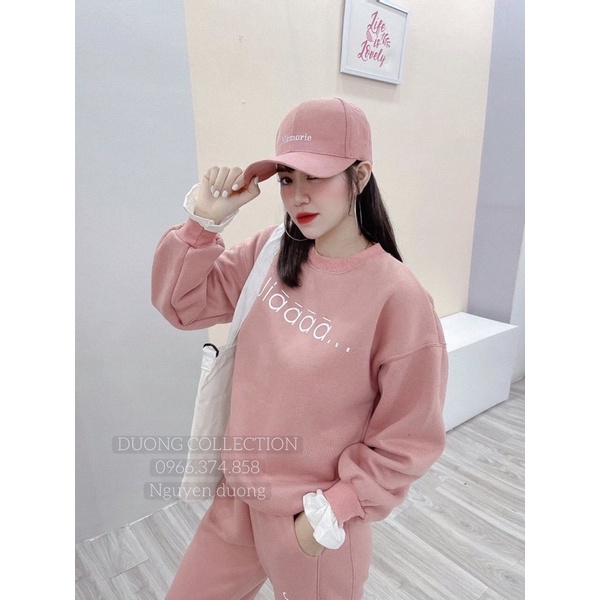 Set đồ nữ,đồ bộ nỉ cao cấp jiaa cho bạn nữ diện mùa lạnh rét,chất nỉ siêu ấm,set mặc nhà siêu xinh cho bạn gái