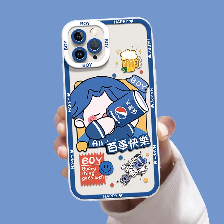 Ốp Điện Thoại Silicon TPU Mềm Trong Suốt In Họa Tiết Dễ Thương Cho IPhone 14 13 12 11 Pro X XR XS Max 6 6S 7 8 Plus