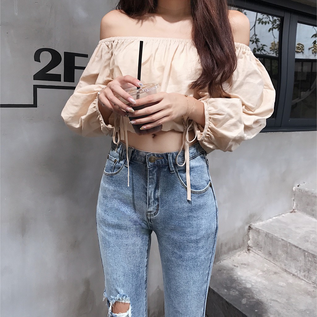 QUẦN JEANS BODY DÁNG ÔM KIỂU RÁCH HAI