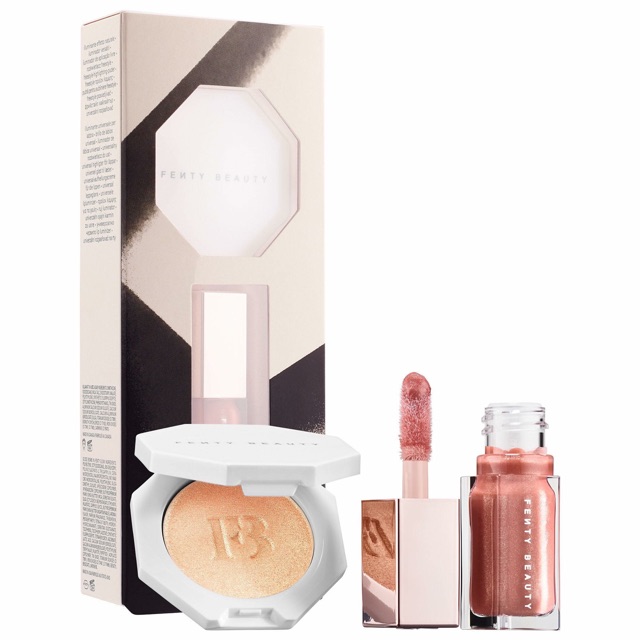 Set phấn bắt sáng và son bóng Fenty