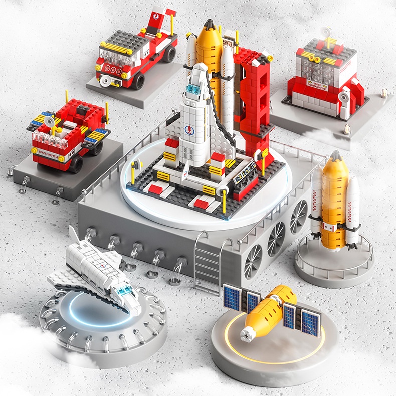 Bộ đồ chơi lắp ráp Mô hình vũ trụ 1000 pcs Hapi Toys - Tàu không gian con thoi Tên lửa 1000 chi tiết