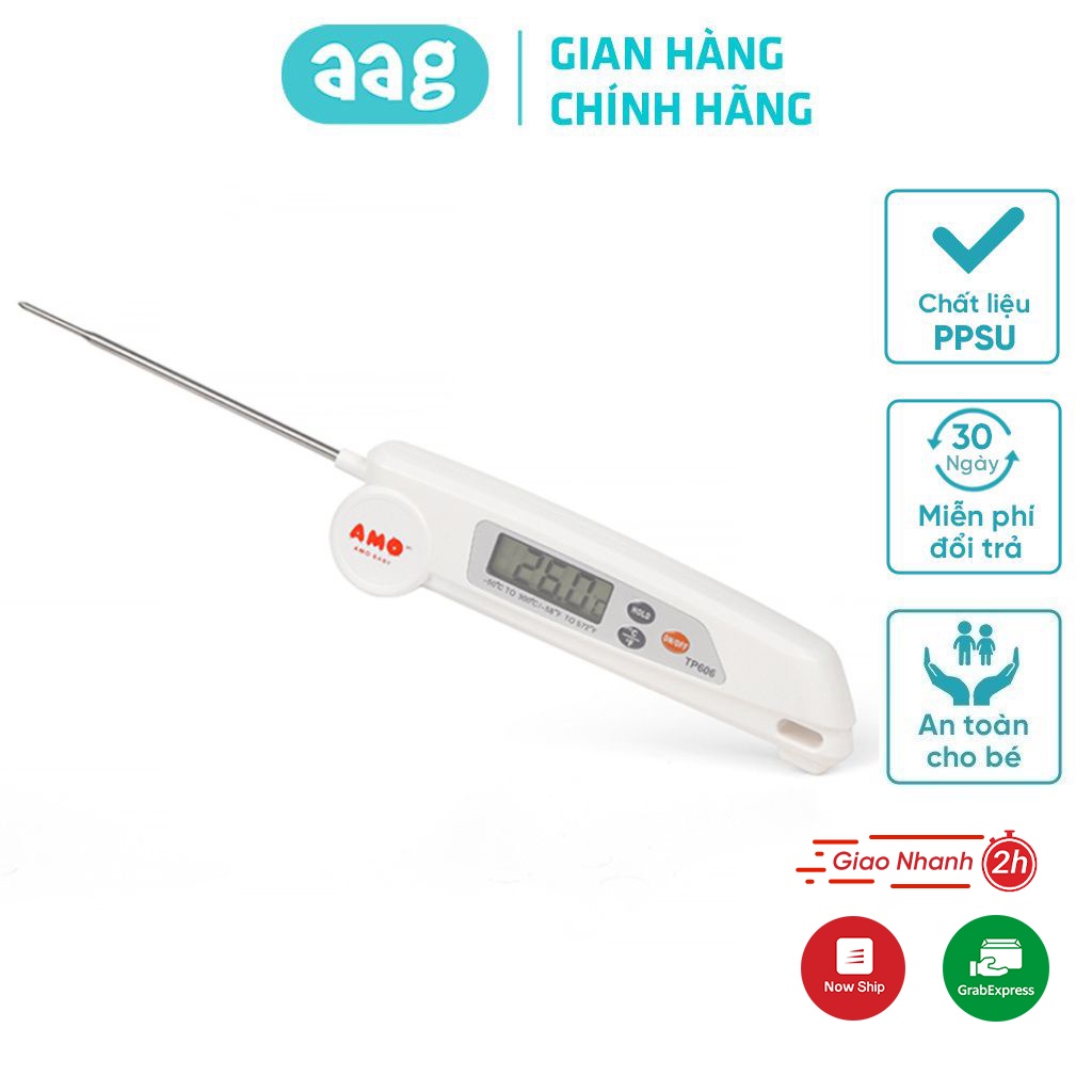 Nhiệt kế đo nước pha sữa AMOBABY606 que đo nhiệt độ thức ăn, pha sữa và đồ uống cho bé