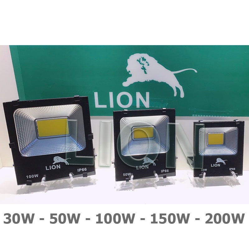 Đèn Led Pha LION - Công Suất 30W/50W/100W/150W/200W- Tiêu Chuẩn IP66 -  Chế Độ Tiết Kiệm Điện - Lắp Ngoài Trời