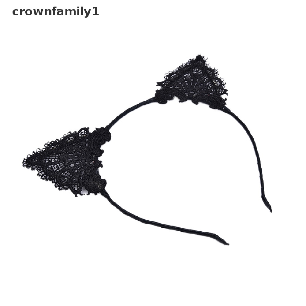 Băng Đô Tai Mèo Phối Ren Hóa Trang Tiệc Tùng Dễ Thương Dành Cho Bạn Nữ [crownfamily1]