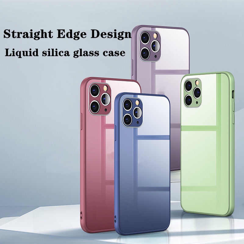 Ốp Điện Thoại Mặt Kính Lỏng Chống Trầy Xước Cho iPhone 11 12 Pro Max XR X XS Max SE 2020 8 7 6s Plus