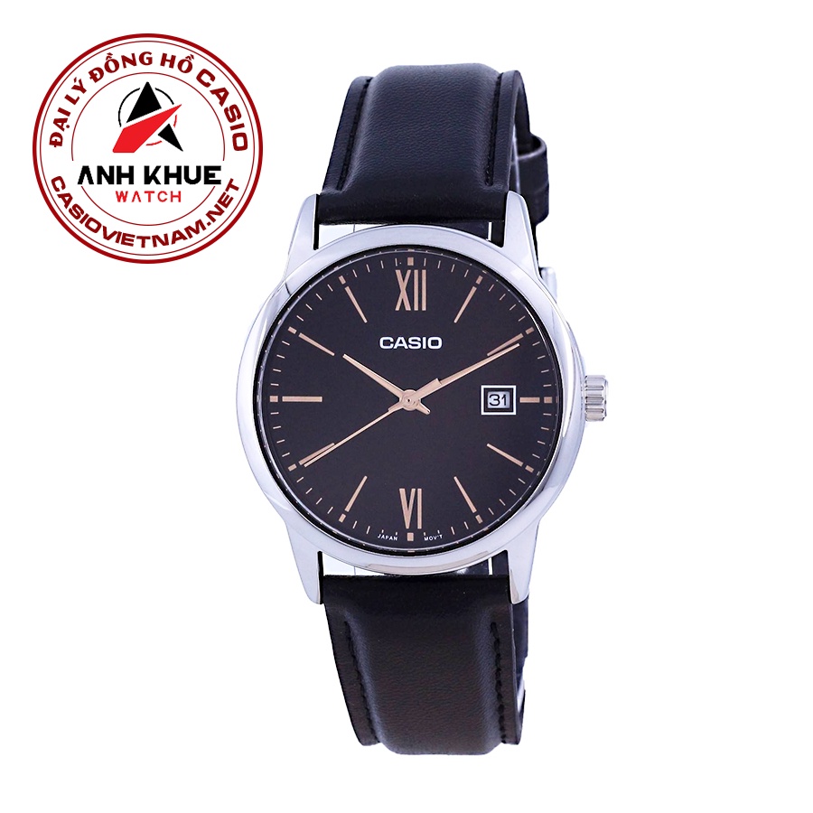 Đồng Hồ Casio MTP-V002L-1B3 Nam | Dây Da | Mặt Số La Mã | Chống Nước
