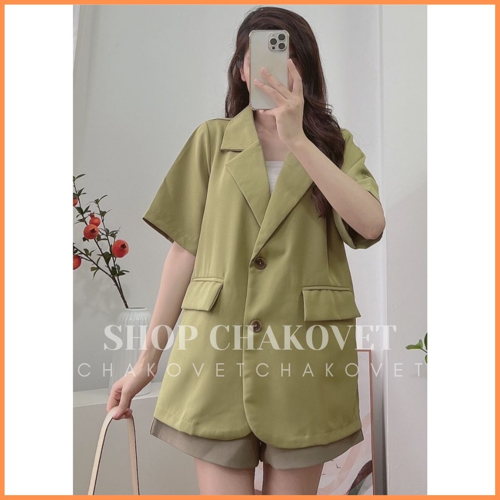 Áo blazer dài tay 1 lớp túi nắp nữ AB8313 be đen áo vest khoác ngoài trơn 2 cúc  phong cách hàn quốc kiểu dáng trẻ trung